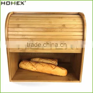 2 Tier Rolltop Bread Storage Box/Bamboo Bread Bin and Container/Homex_FSC/BSCI Factory thumbnail-1