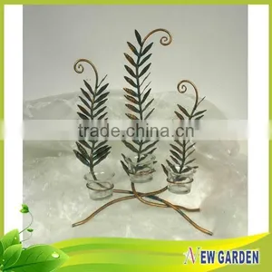 China Factory ODM & OEM Unique Olive Branch Shape Standing Metal Candle Holder thumbnail-3