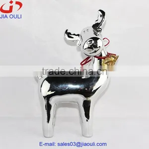 Quality Christmas Decoration Deer, Plating Ceramic Silver Deer thumbnail-1