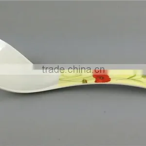 Melamine Flower Printing Big Plastic Soup Spoon Serving Spoon thumbnail-1