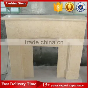 Decorative Indoor Carved Yellow Marble Fireplace Mantels thumbnail-1