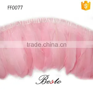 Bulk Dyed Light Pink Goose Feather Trimmings for Garment Accessories thumbnail-2