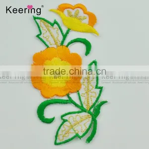 Hot Sale Clothing Flower Embroidery Patch Fabric Accessories Craft WEF-338 thumbnail-4