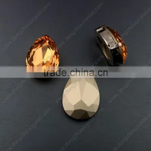 Best-selling Topaz Drop Shape Glass Fancy Stones.Factory Price Pointback Faceted Glass thumbnail-1