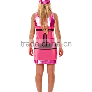Women's Pink Crayon Fancy Dress Costume thumbnail-3