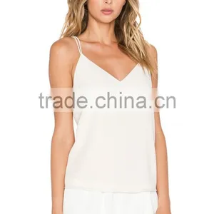 2015 OEM Gym Singlet Ladies White Vest Stringer Vest thumbnail-2