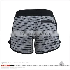 Dark Grey Strip Female Running Shorts Zip Style Mma Shorts thumbnail-3
