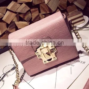 Zm50261b 2017 Latest Lady Single Shoulder Crossbody Bag Lock Catch Pure Color Bags Women thumbnail-1