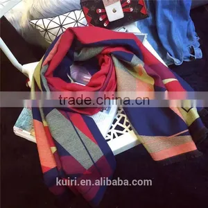 Winter Brand Women's Cashmere Scarf Plaid Oversized Double Faced Plaid Multifunction Thicken Warm Cape Shawl thumbnail-5