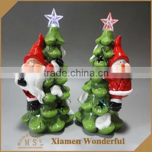 2017 Newest Design Xmas Accessory Ceramic Christmas Tree With Led Light thumbnail-1