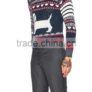 Highly Fashion Funny Design Cute Doggy Pattern Men's Jacquard Sweater thumbnail-2