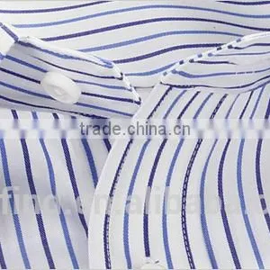 100% Cotton Classic Fit Stripe Long Sleeve Mens Shirt Pocket Style for Oem thumbnail-3