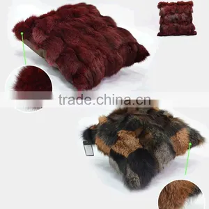 Hot!! Very Comfortable Red Fox Fur Pillow/cushion thumbnail-1