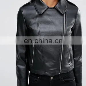 2017 Latest Fashion Women Motorcycle Short Leather Jackets thumbnail-4