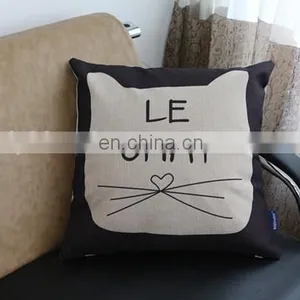 Top Selling Low MOQ Cheap Decorative Home Throw Pillow Cover Fashion Linen Sofa Seat Printed Cushion Cover thumbnail-5