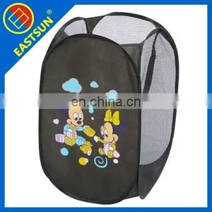 Folding 190T Polyester And Mesh Laundry Basket thumbnail-1