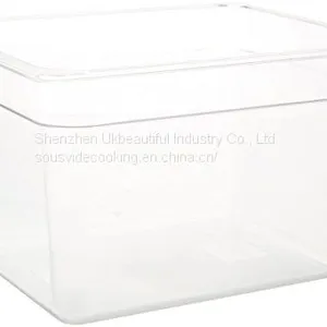 Rectangular Sous Vide Container With Lid for Sosu Vide Cooking for Anova Joule Sansaire thumbnail-1