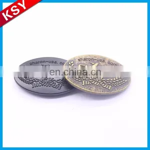 Popular Amazing Quality Embossed Jeans Woven Label Black Metal Logo thumbnail-5