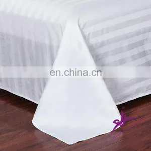 100% Cotton Satin Plain Dyed Bed Flat Sheet for Hotel Bediing thumbnail-1