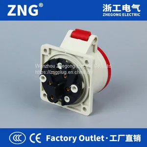 Supply Wall Mounted Industrial Socket 32A5P, 380V 32A 3P+N+PE Industrial Socket Hidden thumbnail-3
