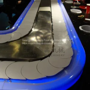 LED Lights 30 X 30 Angle Iron Sushi Conveyor Belt For Rotary Sushi Buffet Restaurant thumbnail-1