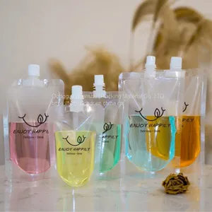 Disposable Transparent Chinese Medicine Liquid Packaging Bag Milk Tea Juice Drink Yogurt Suction Nozzle Bag Frosted Self-suction thumbnail-2