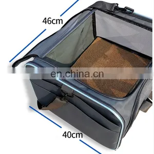 Portable Dog Car Seat Travel Carrier Bag With Safety Leash Heavy Duty Ped Bed thumbnail-3