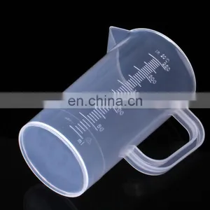 Laboratory Plastic Measuring Cup Handle Graduated Transparent Beaker thumbnail-1