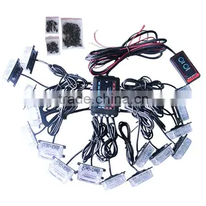 RGB LED Net Grille Light 48W Wireless Remote for SUV Rescue Military Engineering Off-road ExcavatorTruck ATV Vehicle thumbnail-1