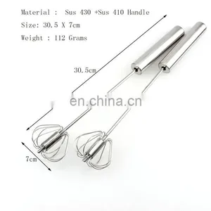 Custom Mini Rotary Stainless Steel Rotating Egg Whisk thumbnail-5