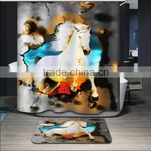 Polyester Digital Printed Shower Curtain Luxury Colorful Shower Curtains thumbnail-3