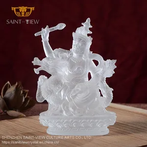 Factory Wholesale Five Ways God of Wealth Crystal Buddhism Statue Figurine thumbnail-2