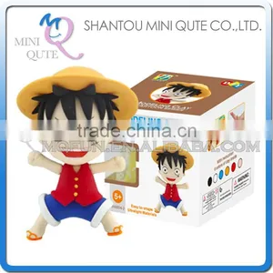 Mini Qute Bonnie Kawaii Boy Anime One Piece Luffy DIY Cartoon Model Building Block Plasticine Clay Educational Toy NO.BN9994-2 thumbnail-1