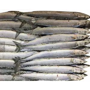 2021 New Good Quality Fresh Seafood Frozen Fish Whole Round Pacific Saury Price for Sale Frozen Pacific Saury W/r thumbnail-2