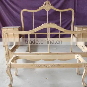 Designs of King/queen Size Princess Bed Frame With Pillars Solid Wood Bed Room Furniture Set thumbnail-2