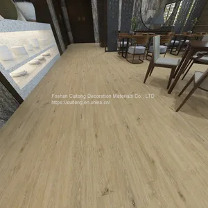 Old Ground Renovation Decoration Wood Grain Plastic Locking Floor Office Exhibition Hall Waterproof Flame Retardant SPC Stone Plastic Floor thumbnail-1