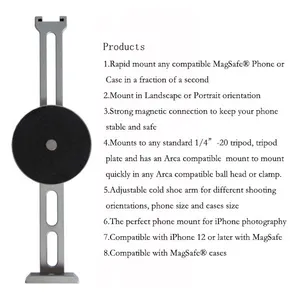 MagSafe Cell Phone Stand Iphone12,13,14,15 Magnetic Live Selfie Magnetic Lazy Desktop Video Head Tripod thumbnail-4