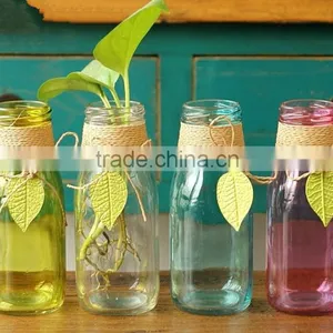 Glass Vase With Rope Wrapped.colored Small Glass Vases thumbnail-5