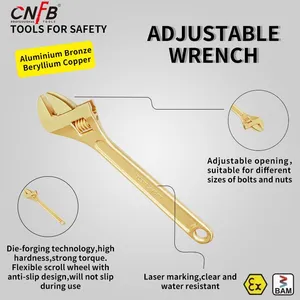 CNFB Non-sparking Adjustable Wrenches Non-magnetic T8125 thumbnail-3