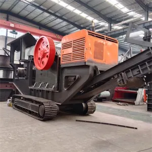Small Tracked Mobile Stone Crusher, River Pebble Construction Waste Crushing Station, Mobile Stone Crushing Truck thumbnail-1
