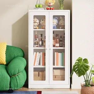 Elegant Arched Sideboard Fluted Glass Buffet Cabinet, Nordic Style Wine Cupboard & Coffee Bar Station for Dining Room Project thumbnail-2