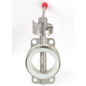 Stainless Steel Precision Casting Industrial Grade Wafer Type Four-eared Butterfly Valve D71x Straight Rod Handle Adjustable Control Valve thumbnail-3