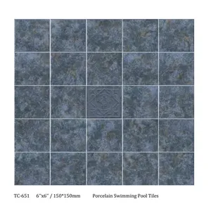 Luxury 6x6 / 150x150mm Porcelain Swimming Pool Tiles | Italian Quality thumbnail-3