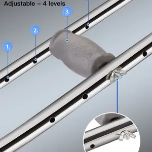 Adjustable Light Weight Aluminum Underarm Crutches and Stainless Steel Options With Comfort Pads And Anti-Slip Tips For Adults and Kids thumbnail-4
