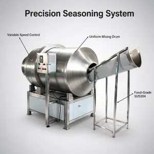 150kg per Batch Industrial Food Seasoning Mixer Octagonal Drum Mixing Machine for Fragile Snacks and Food Grains thumbnail-4