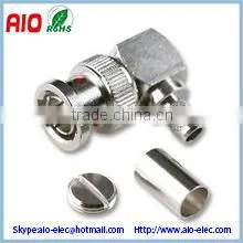 75 Ohm Right Angle Crimp Type Male Plug BNC RF Connector for RG58 Cable thumbnail-1