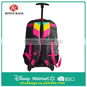 Satin Kids Trolley Bags for Students With Delicate Color Trolley School Bag With Wheels for Girls thumbnail-3