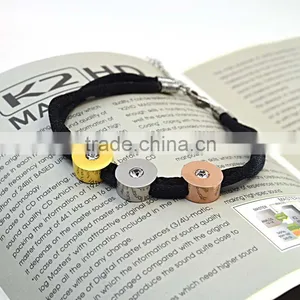 Stainless Steel Jewelry Set Black Nylon Rhinestone Latest Design Beads Necklace thumbnail-4