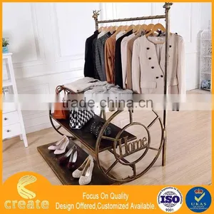 Clothing Display Stand for Your Boutique With Build in Shelf,metal Clothes Rack thumbnail-6