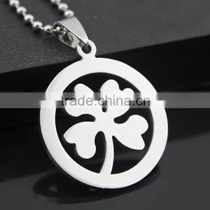 Stainless Steel Four Leaf Clover Pendants Necklace thumbnail-1